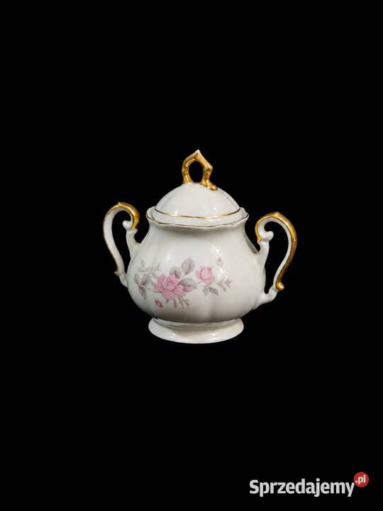 Piękna Porcelanowa Cukiernica w Róże FP Zajear Poddębice