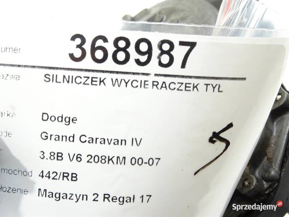 SILNICZEK WYCIERACZEK TYŁ DODGE VARAVAN IV Van osobowe