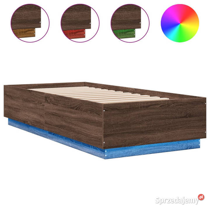 Rama łóżka z LED brązowy dąb 100x200 WM3209631