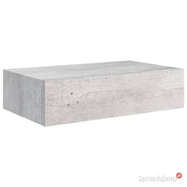 Półki ścienne z szufladą 2 szare 40x235x10 MDF Warszawa