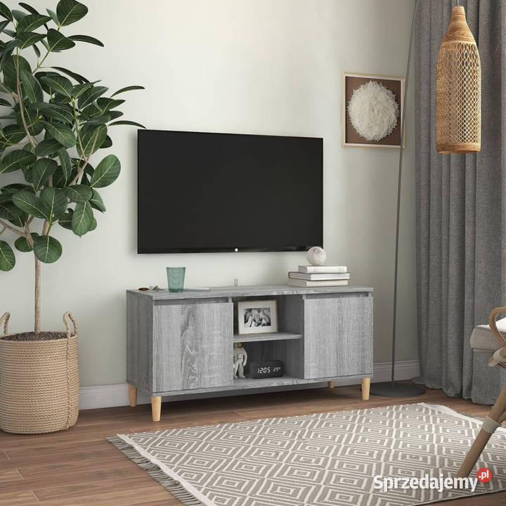 Szafka TV drewniane nogi szary dąb sonoma Warszawa