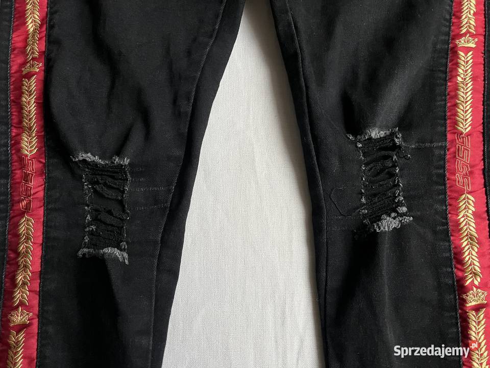 Czarne męskie jeansy skinny SIKSILK r L 2 czarny Sochaczew