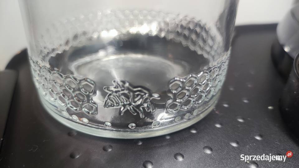 Słoik 400ml z grawerem plastra miodu 594 Łódź