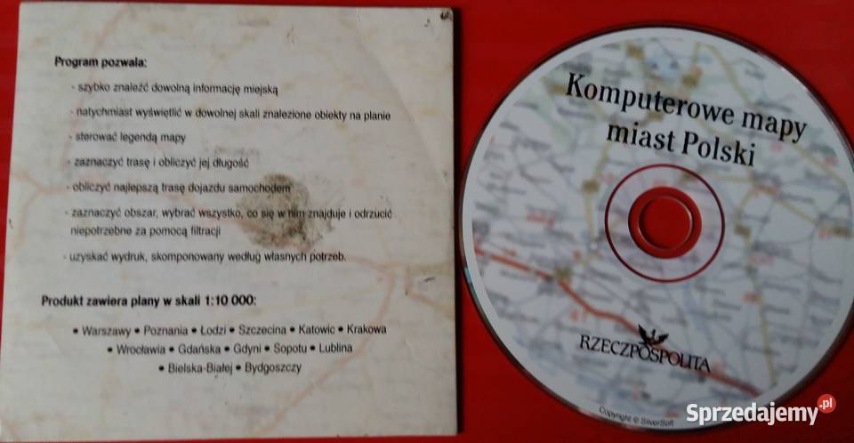 Komputerowe mapy miast Polski płyta cdProgram Pozostałe łódzkie Łódź
