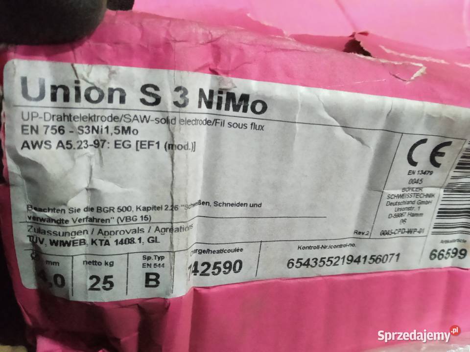 Drut spawalniczy Union S 3 NiMo UP Świercze sprzedam