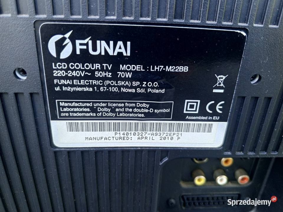 Telewizor funai 22 cale brak pilota Rybnik