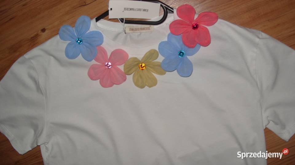 kolorowe kwiatki 3D KRYSZTAŁKI r LXL tshirt Topy i koszulki Rawicz