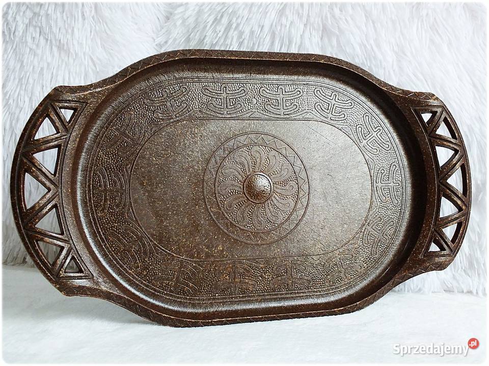 Serwetnik Taca Z Ch Uranium Komplet PRL Pojemnik