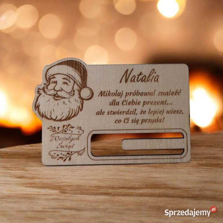Drewniany Bon Podarunkowy Prezent na Święta Warszawa