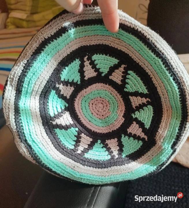 Meksykańska Mochila torebka crochet ręcznie 30cm Piotrków Trybunalski