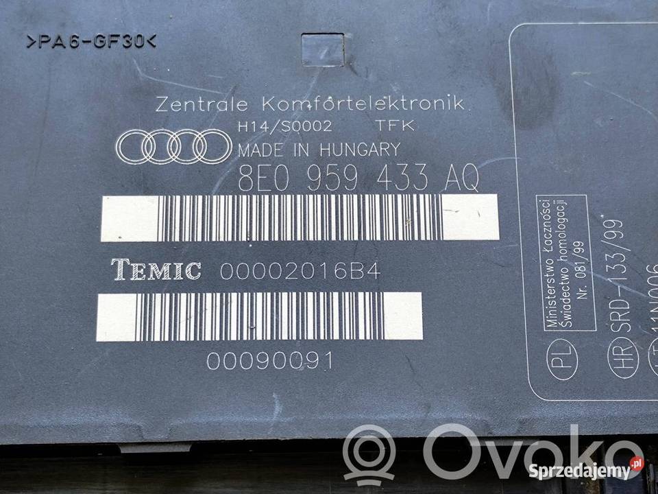 Audi A4 S4 B6 STEROWNIK MODUŁ KOMFORTU wielkopolskie