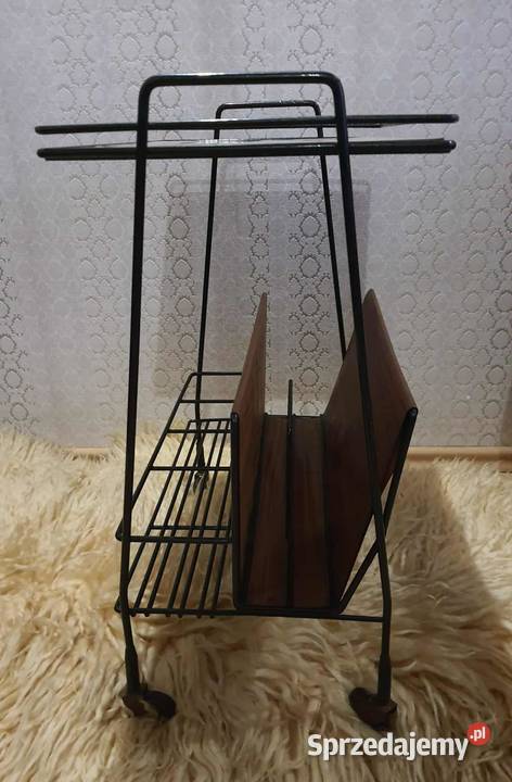 Mobilny stolik barek gazetnik vintage prl Łódź