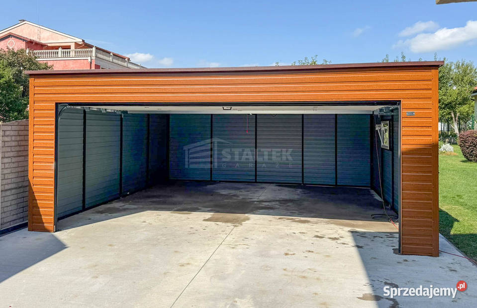 Garaz blaszany 6x5m brama segmentowa drzwi okno samodzielny Sprzedaż Suwałki