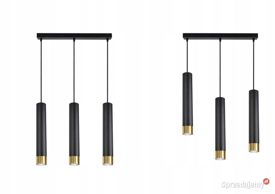 Lampa Wisząca potrójna SPOT Tuby Metal Czarna Choroszcz
