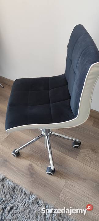 Fotel biurowy czarno biały welur Sosnowiec