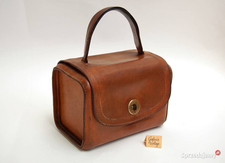 Kuferek skórzany torba vintage do ręki skóra Lublin