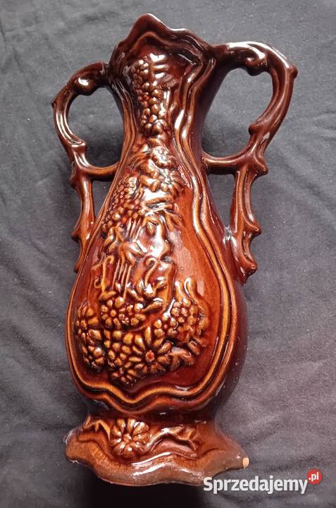 Ceramiczny szkliwiony wazon amfora pracownia