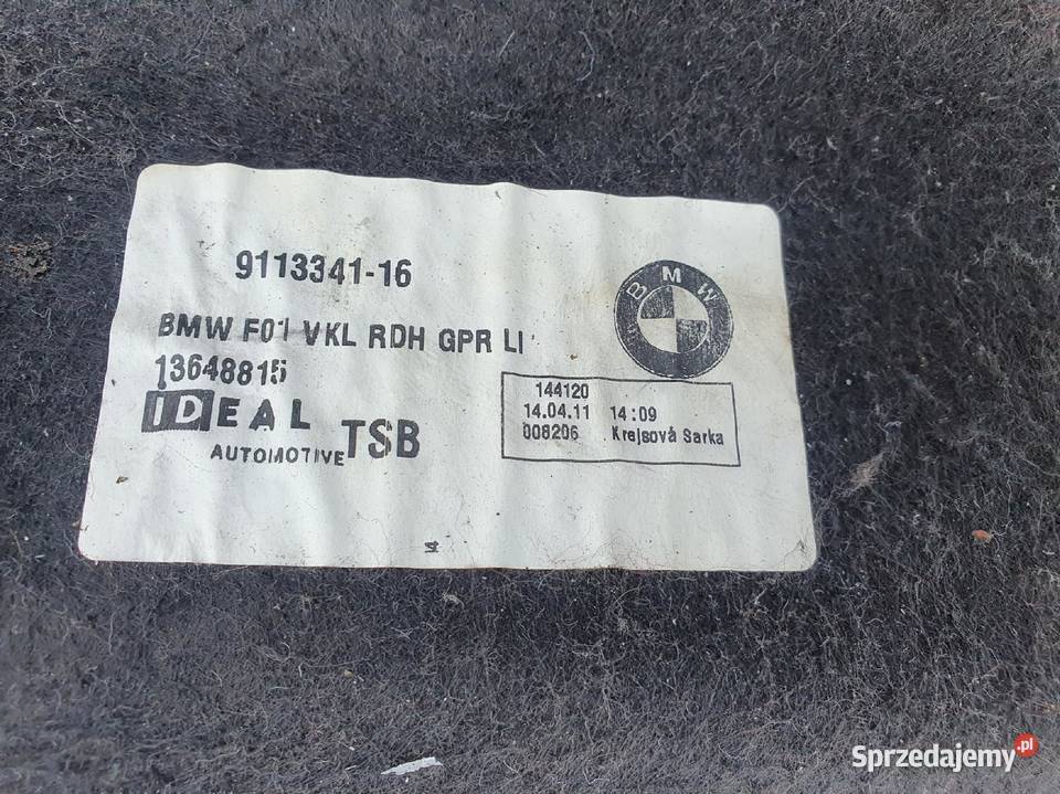 BMW F01 F02 LEWY BOCZEK BAGAŻNIKA Wykładzina lubelskie sprzedam