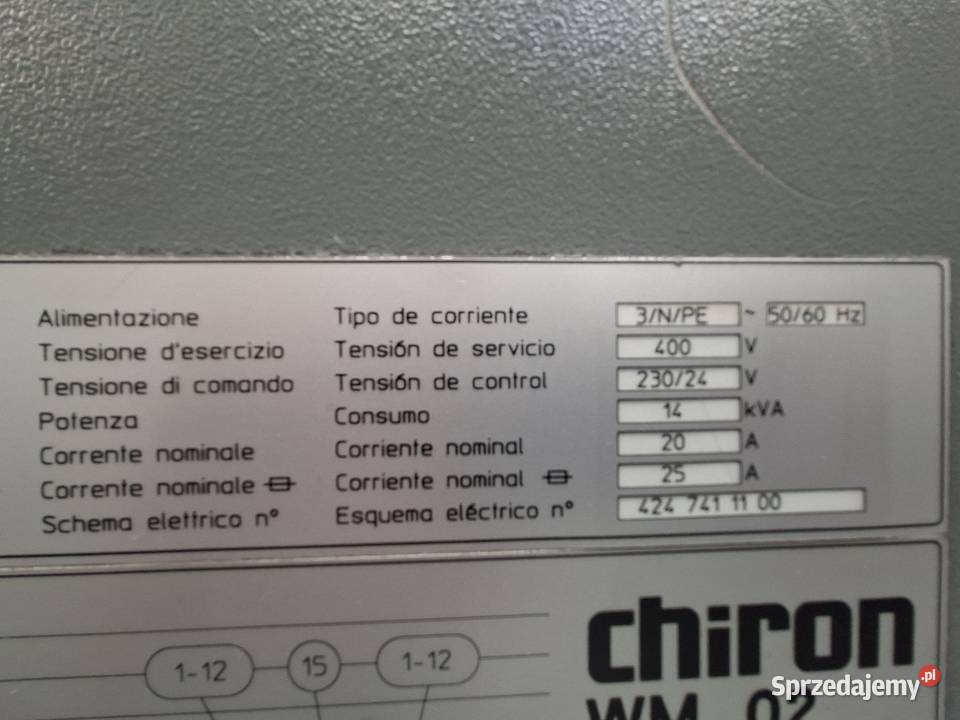 Centrum Obróbcze CNC CHIRON WM 02 Fanuc 21M