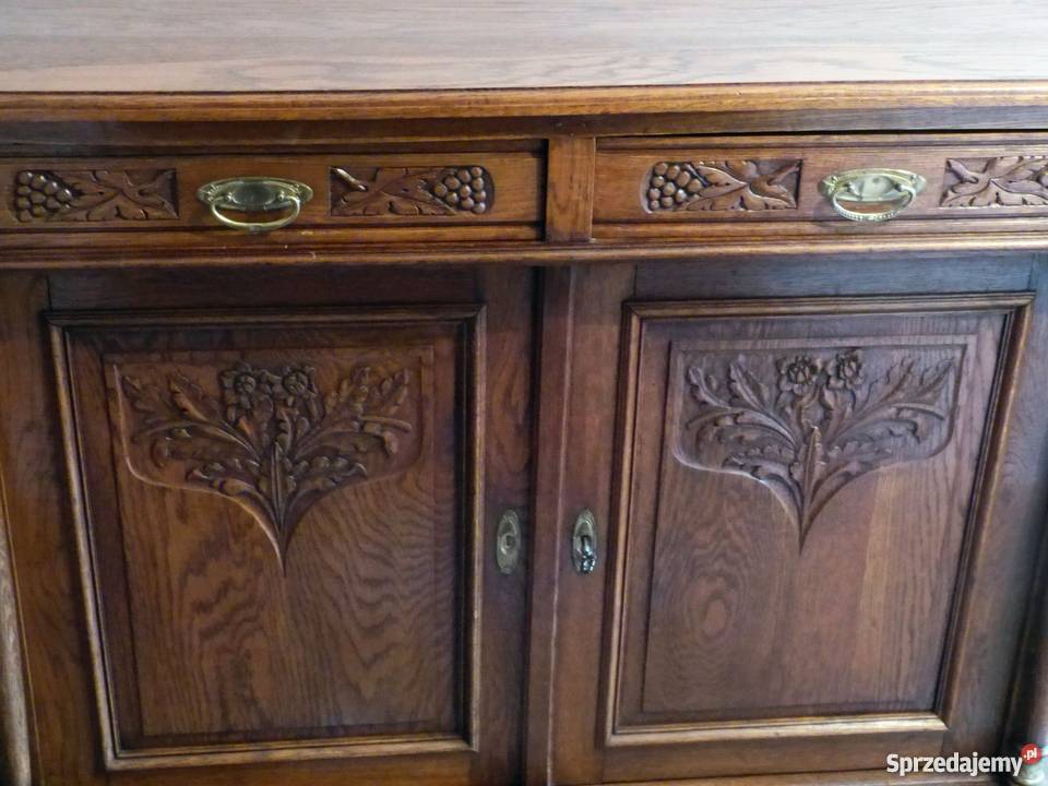 Piękna dębowa komoda secesyjnasklep Dąbrowa Dąbrowa Górnicza