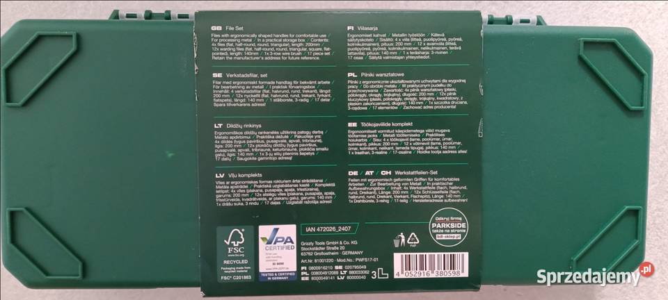 PARKSIDE pilniki warsztatowe zestaw 17 elementów Ełk