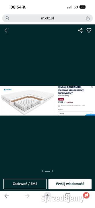 Materac kieszeniowy sprężynowy Końskie