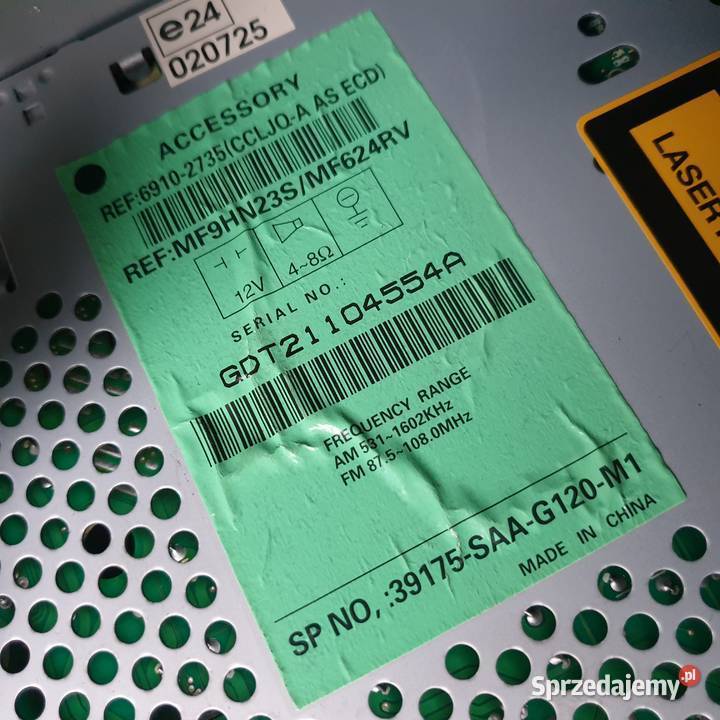 HONDA JAZZ II RADIO CD 39175SAAG120M1 osobowe Łochowice