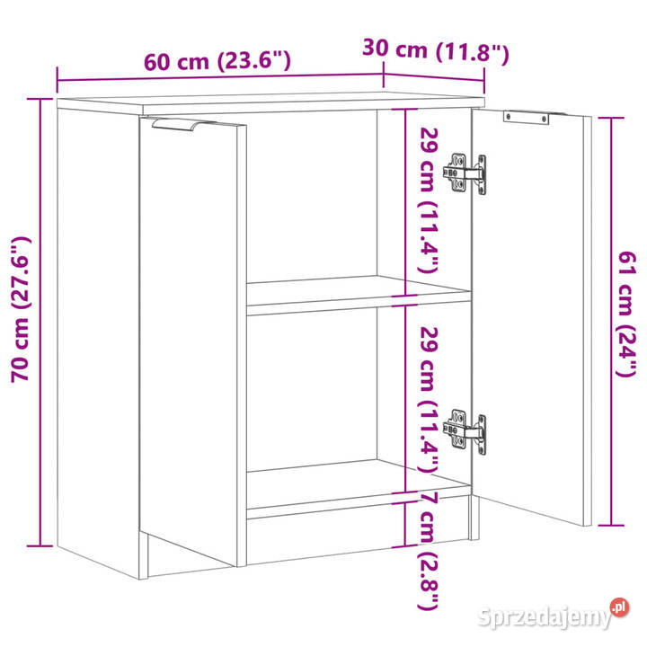 Szafka dąb artisian 60x30x70 materiał Warszawa