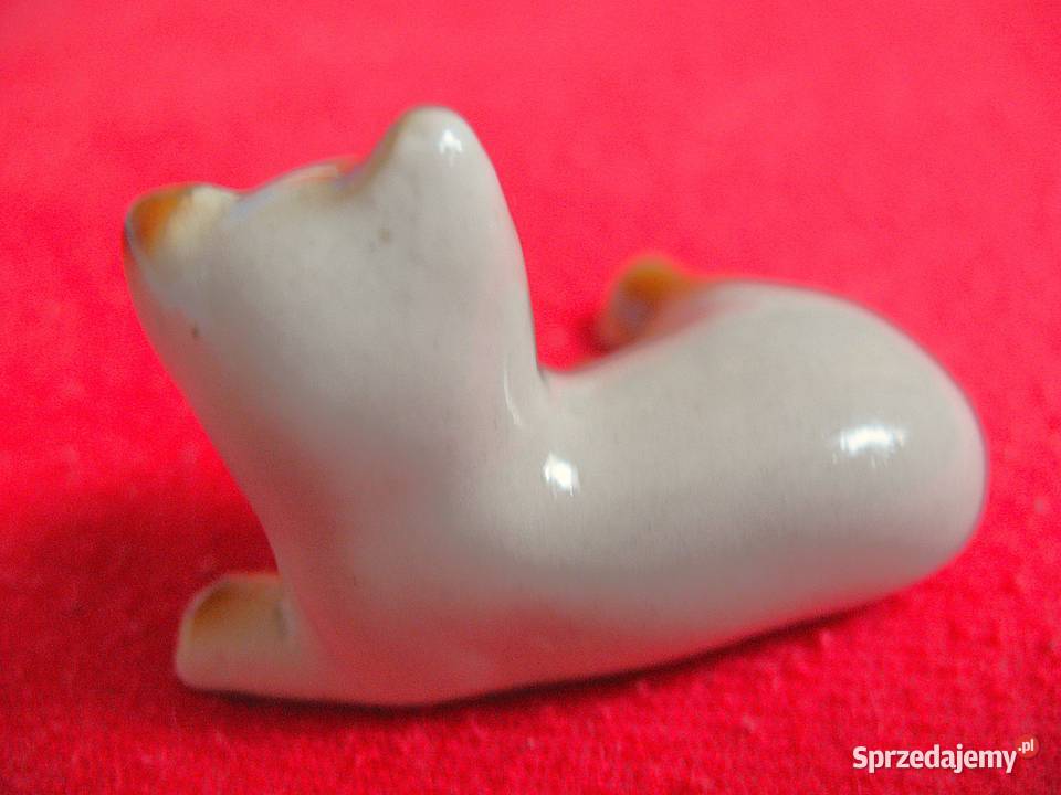 Kot beżowy cieniowany porcelana 3 x 45 x 3 Figurki i rzeźby mazowieckie Siedlce