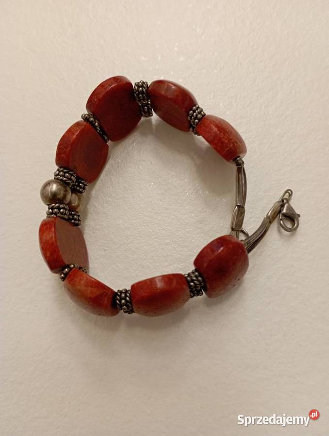Bransoletka srebrna z koralami srebro Radom