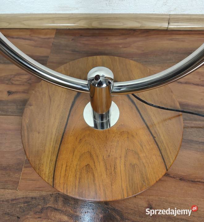 Lampa stojąca Art Deco Bauhaus Chrom orzech Warszawa sprzedam