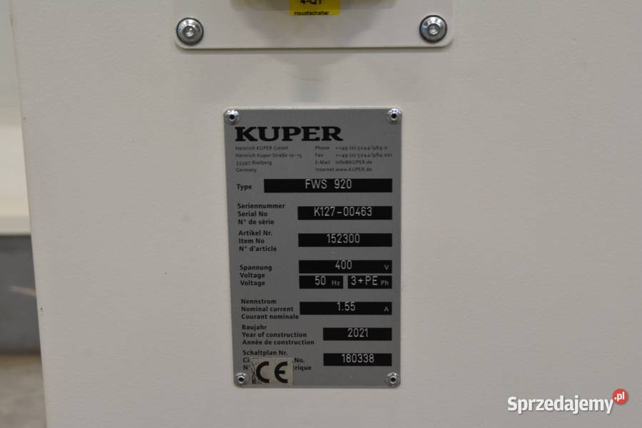 6511 SPAJARKA KUPER FWS 920 Biertowice