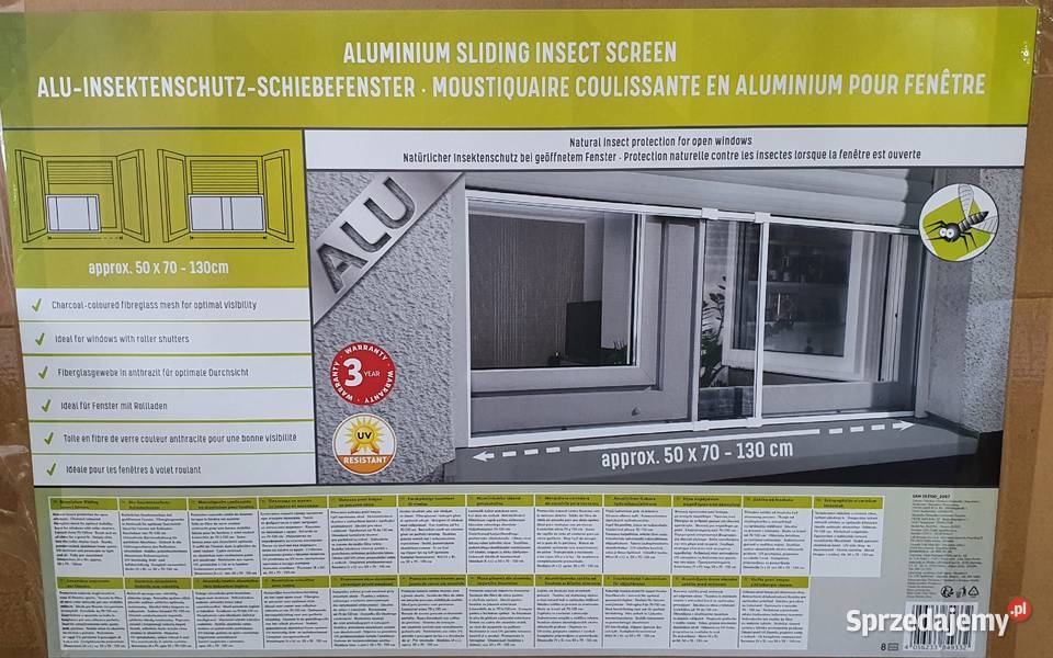 Przesuwane okno aluminiowe chroniące przed biały Kędzierzyn-Koźle sprzedam