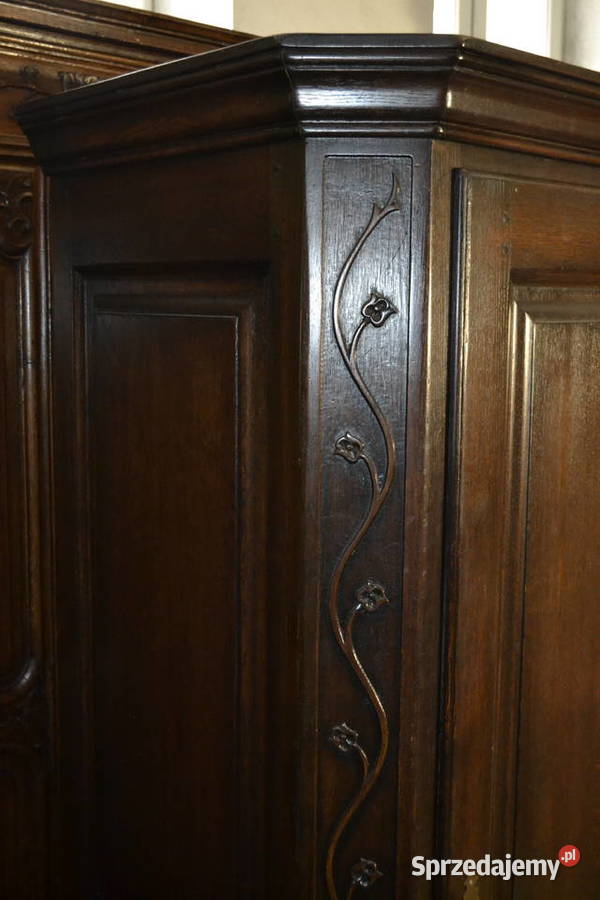 szafa jednodrzwiowa rzeźby lity dąb śląskie Będzin