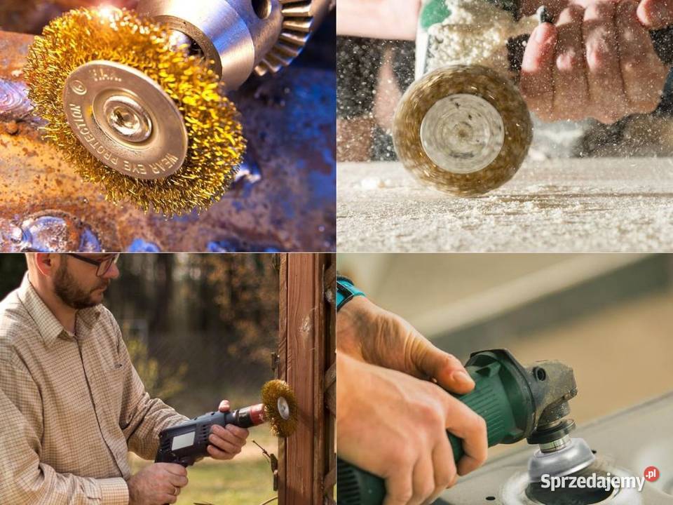 Szczotki druciane z mosiądzu na wkrętarkę zestaw lubelskie Biała Podlaska