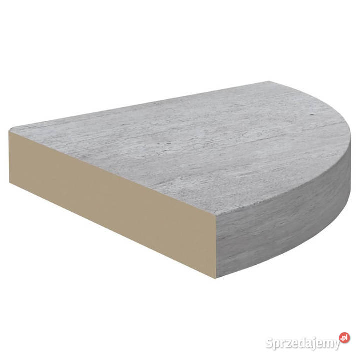 Narożna półka ścienna szarość betonu 25x25x38 Półki