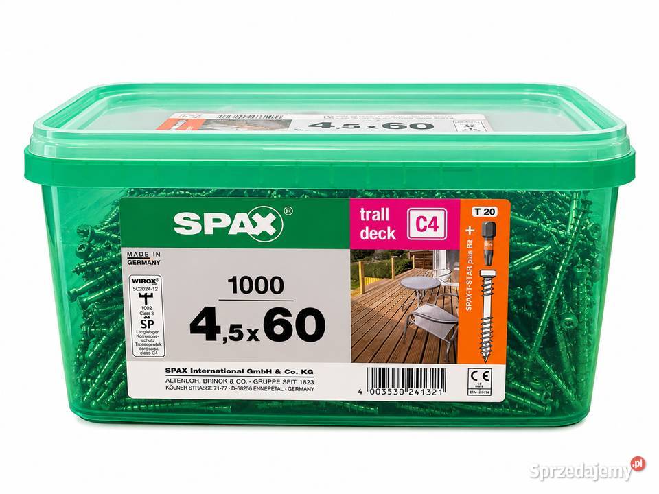 WKRĘTY TARASOWE SPAX C4 45 60 mm 1000 Pozostałe Grodzisk Mazowiecki