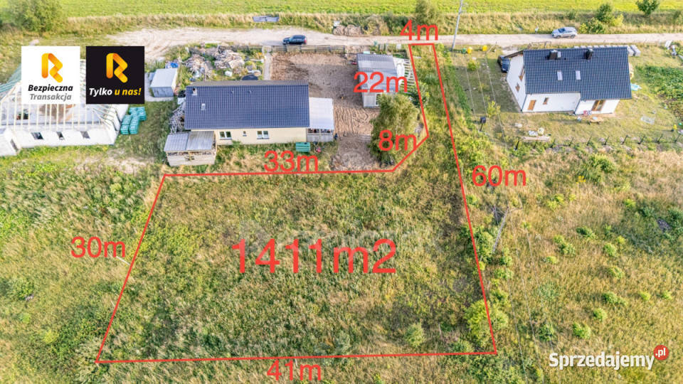 Działka Gowino Diamentowa 1411m2 utwardzona Sprzedaż