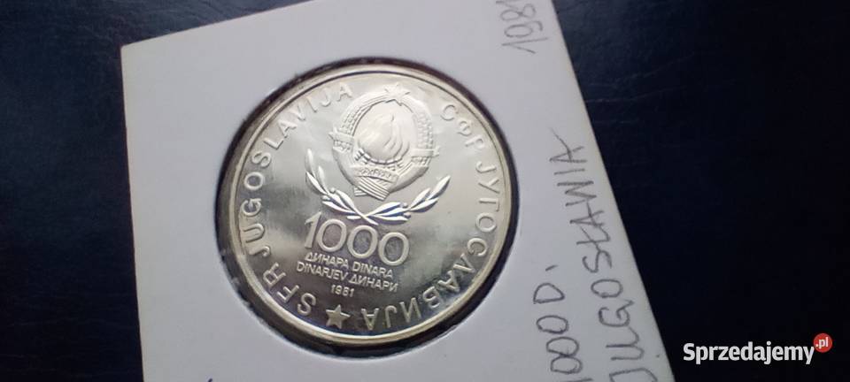Stare monety 1000 dinarów 1981 Jugosławia srebro podkarpackie Lesko