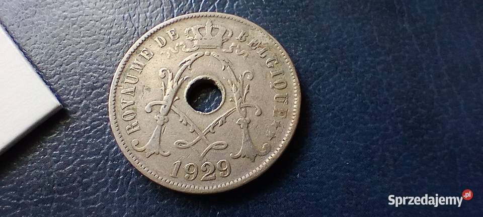 Stare monety 25 cent 1929 Belgia Lesko