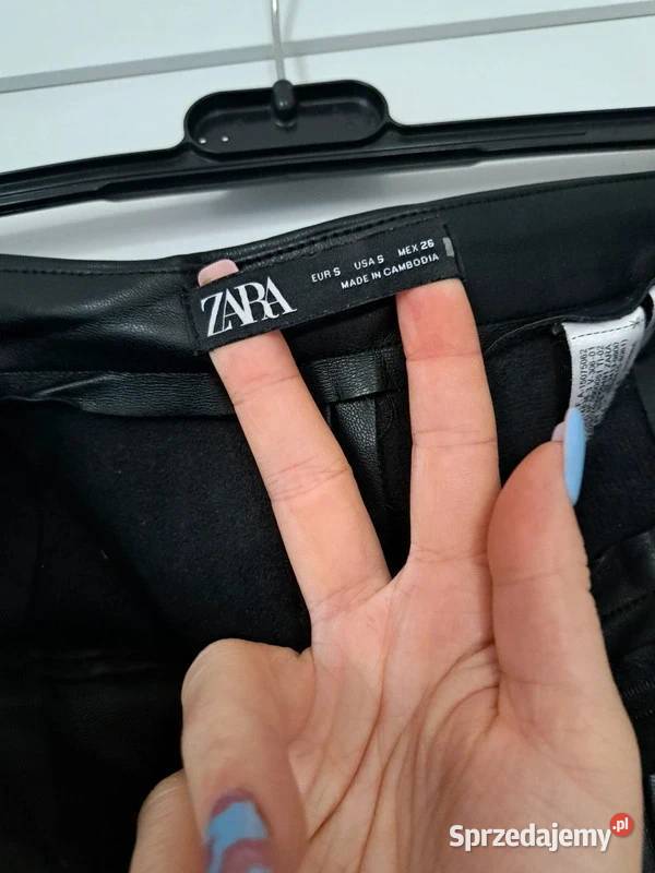 Spodnie skórzane Zara elegancja i charakter S Zara pomorskie Trąbki Wielkie