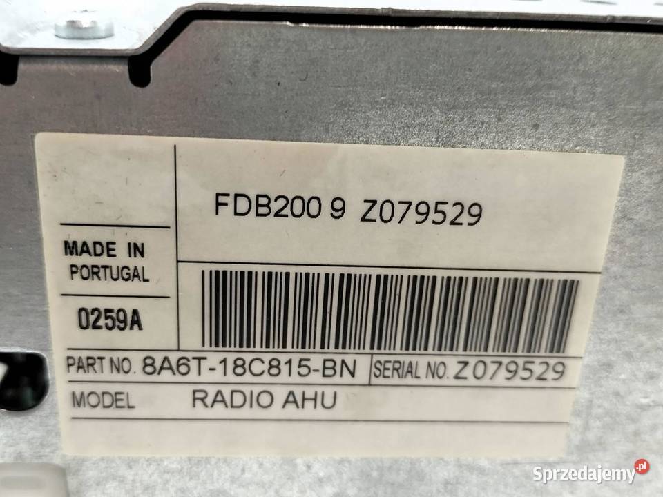 RADIO 8A6T18C815BN Ford Fiesta Mk7 20082016 Rok produkcji 2009