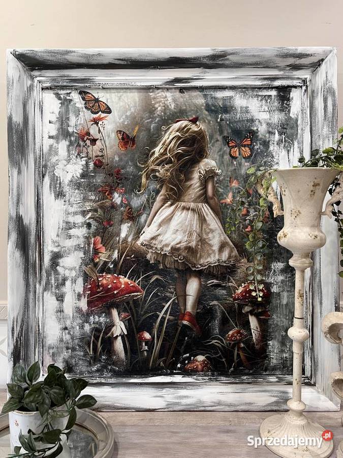 Obraz duży w starej drewnianej ramie Żary