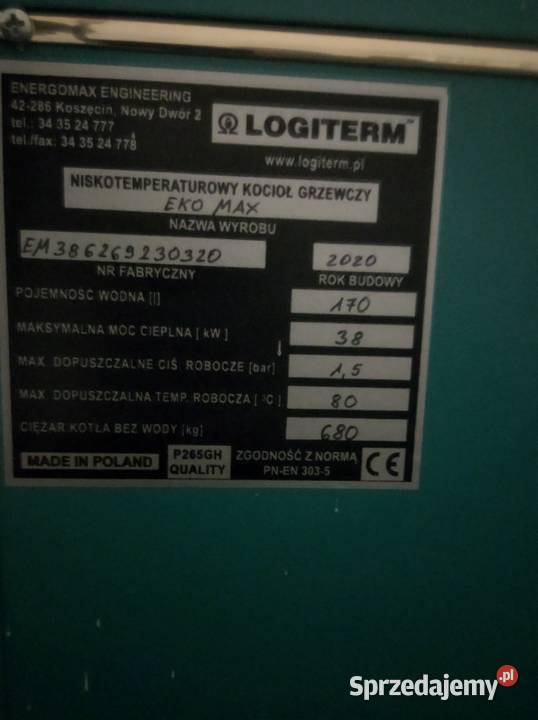 Piec CO38Kw 2020 EkoMax na ecogroszeksterownik Chrzanów sprzedam