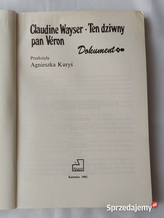 TEN DZIWNY PAN VRON Claudine Wayser Rok wydania 1992 Hajnówka