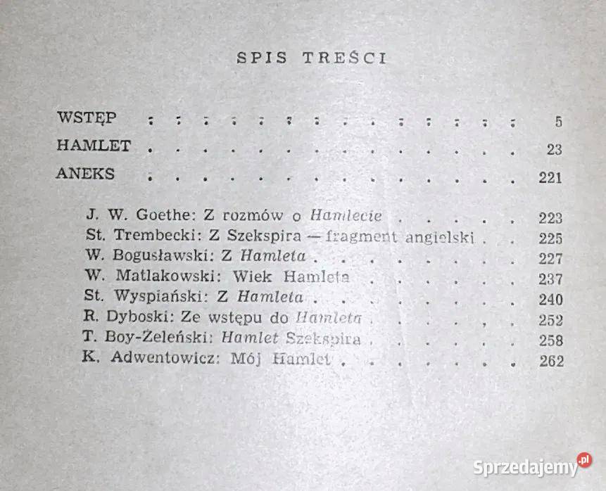 Hamlet William Szekspir lubelskie sprzedam