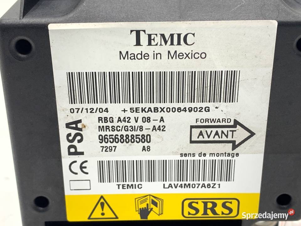 SENSOR AIRBAG CITROEN C3 9656888580 CZUJNIK osobowe podkarpackie