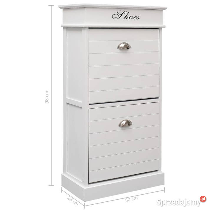 Szafka na buty biała 50 x 28 x 98 drewno