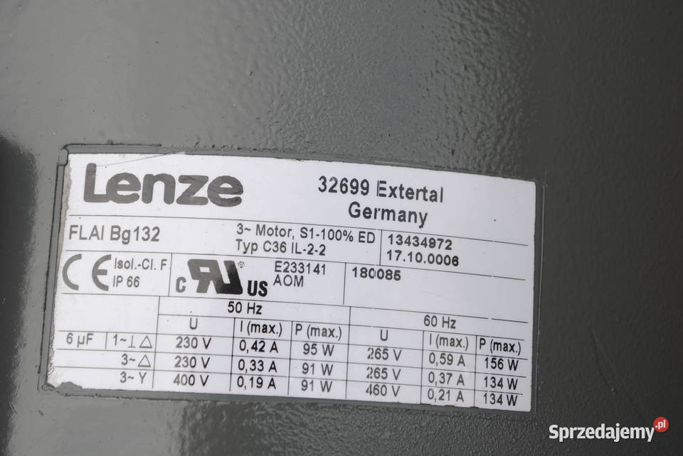 Motoreduktor kątowy 92kw 50obrmin Firmy LENZE Kargowa sprzedam
