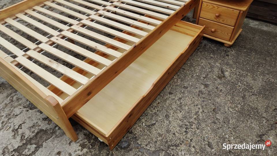 Łoże 160x200 2 x szafka nocna sosnowe drewniane Łóżka Łóżka